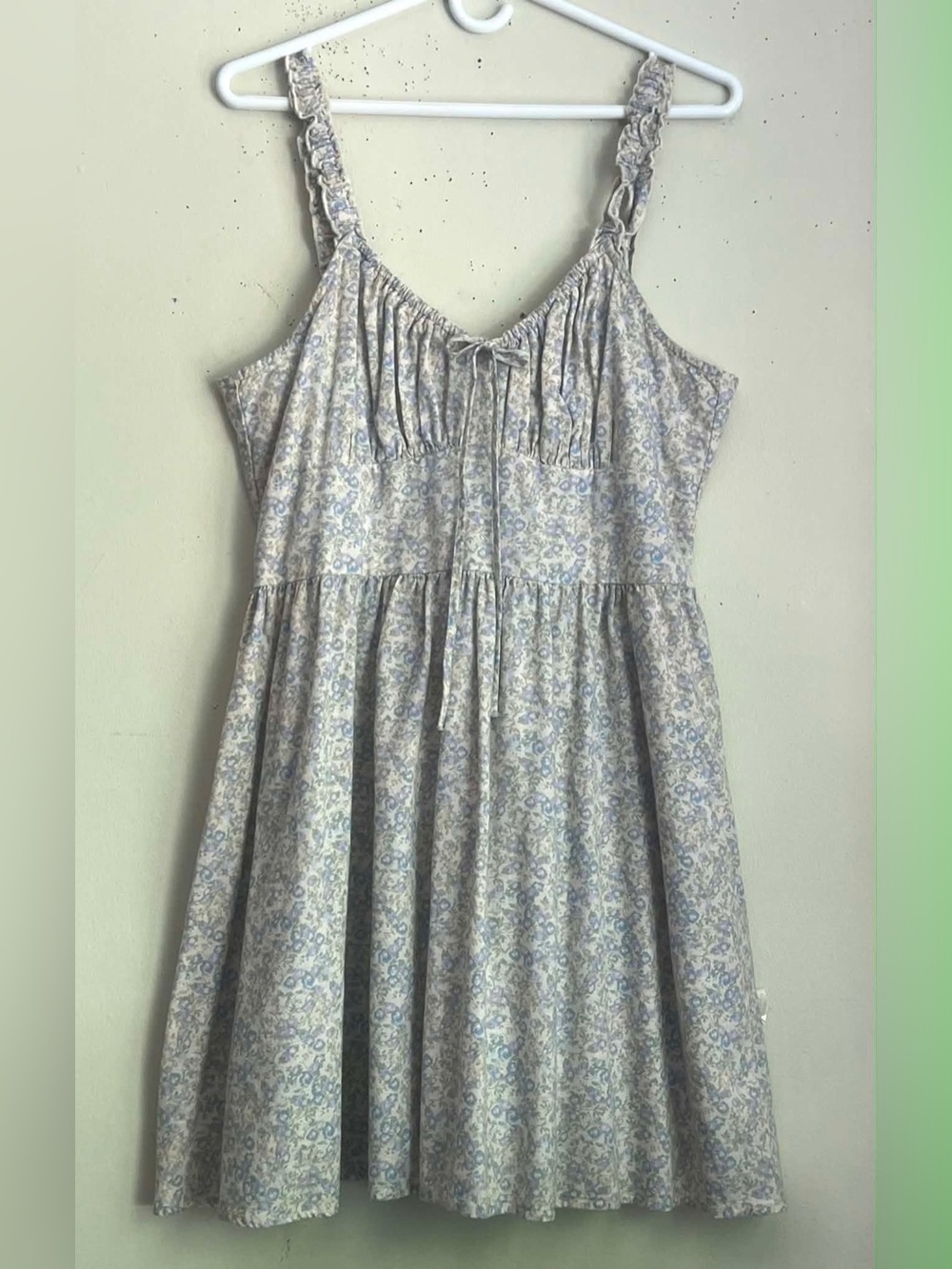Lucky Brand Light Blue Floral Tie-Front Sundress